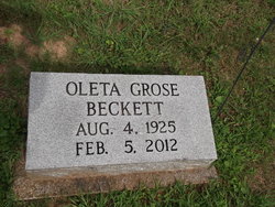 Oleta <I>Grose</I> Beckett 