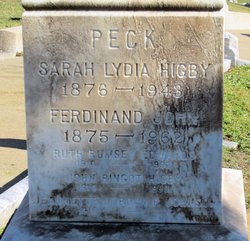 Sarah Lydia <I>Higby</I> Peck 