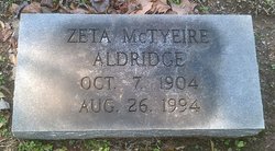 Zeta Maria <I>McTyeire</I> Aldridge 