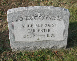 Alice M <I>Probst</I> Carpenter 