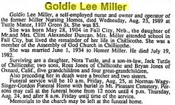 Golda Lee “Goldie” <I>Duncan</I> Miller 