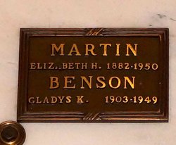 Gladys K <I>Martin</I> Benson 
