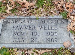 Margaret <I>Adcock</I> Fawver Wells 