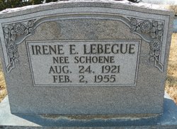 Irene E. <I>Schoene</I> Lebegue 