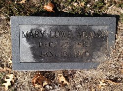 Mary Francis <I>Lowe</I> Adams 