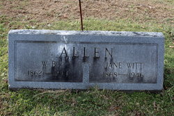 Jane “Jennie” <I>Witt</I> Allen 