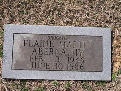 Iva Elaine “Elaine” <I>Martin</I> Abernathy 