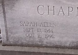 Sarah E. <I>Allen</I> Chapman 