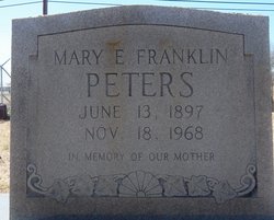 Mary Elizabeth <I>Franklin</I> Peters 