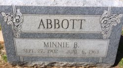 Bessie “Minnie” <I>Sanders</I> Abbott 