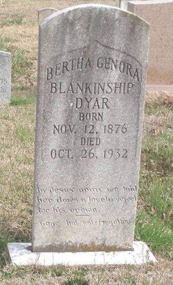 Bertha Genora “Jennie” Blankinship-Dyar 