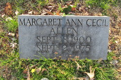 Margaret Ann <I>Cecil</I> Allen 