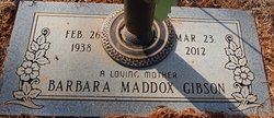Barbara <I>Maddox</I> Gibson 
