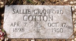 Sallie <I>Cranford</I> Cotton 