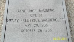 Jane <I>Rice</I> Bamberg 