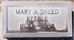 Mary Ann <I>Sneed</I> Keeble 