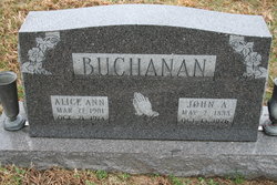 Alice Ann <I>Bennett</I> Buchanan 