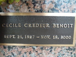 Cecile <I>Credeur</I> Benoit 