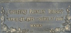 Mary Christine “Chris” <I>Houston</I> Roberts Presley 