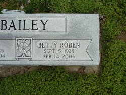 Betty Sue <I>Roden</I> Bailey 