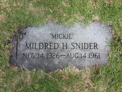 Mildred H. “Mickie” <I>Whaley</I> Snider 