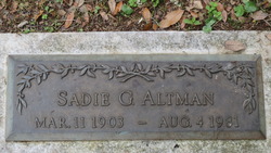 Sadie Gertrude <I>Moore</I> Altman 