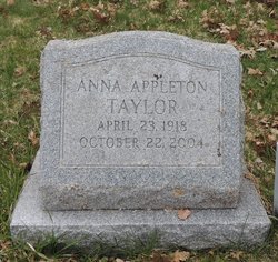 Anna <I>Appleton</I> Taylor 