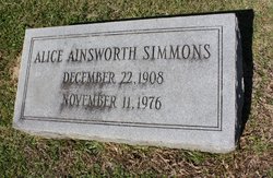 Alice <I>Ainsworth</I> Simmons 
