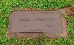 Alabama D. “Allie” <I>Ricks</I> Starbuck 