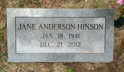 Jane Elizabeth <I>Anderson</I> Hinson 