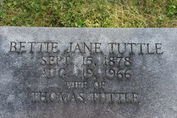 Elizabeth Jane “Bettie” <I>Turnbull</I> Tuttle 