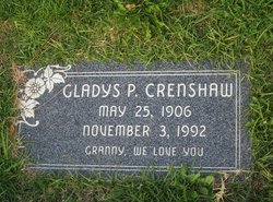 Gladys Pearl <I>Hill</I> Crenshaw 