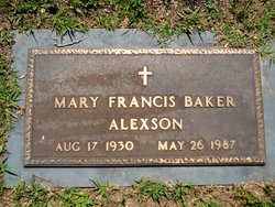 Mary Francis <I>Baker</I> Alexson 