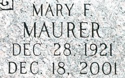 Mary F <I>Fitzstephens</I> Maurer 