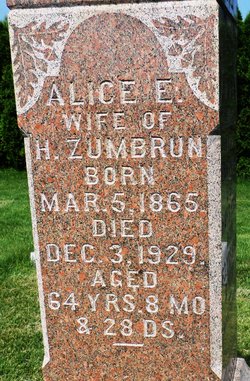 Alice Elizabeth <I>Roland</I> Zumbrun 