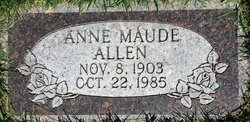 Anne Maude “Annie” <I>Maddy</I> Allen 