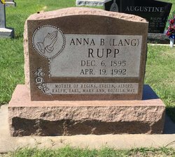 Anna Bertha <I>Lang</I> Rupp 