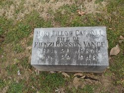 Mary Pillow <I>Carroll</I> Vance 