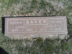 Jantje E. “Jennie” <I>Abbas</I> Baker 