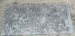 Agnes <I>Brown</I> Bailey 