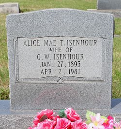 Alice Mae <I>Travis</I> Isenhour 