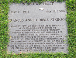 Frances Anne “Fran” <I>Gobble</I> Atkinson 