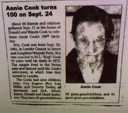 Annie <I>Potts</I> Cook 