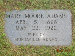 Mary Elizabeth <I>Moore</I> Adams 