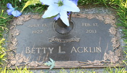 Betty L. <I>Gustafson</I> Acklin 
