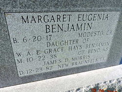 Margaret Eugenia <I>Benjamin</I> Morris 