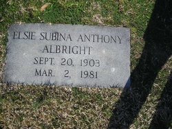 Elsie Subina <I>Anthony</I> Albright 