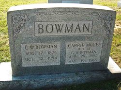 Carrie <I>McGee</I> Bowman 