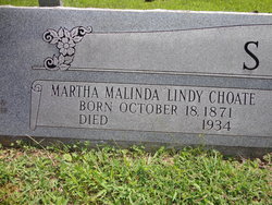 Martha Malinda “Lindy” <I>Choate</I> Smith 