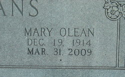 Mary Olean <I>Chaffin</I> Evans 